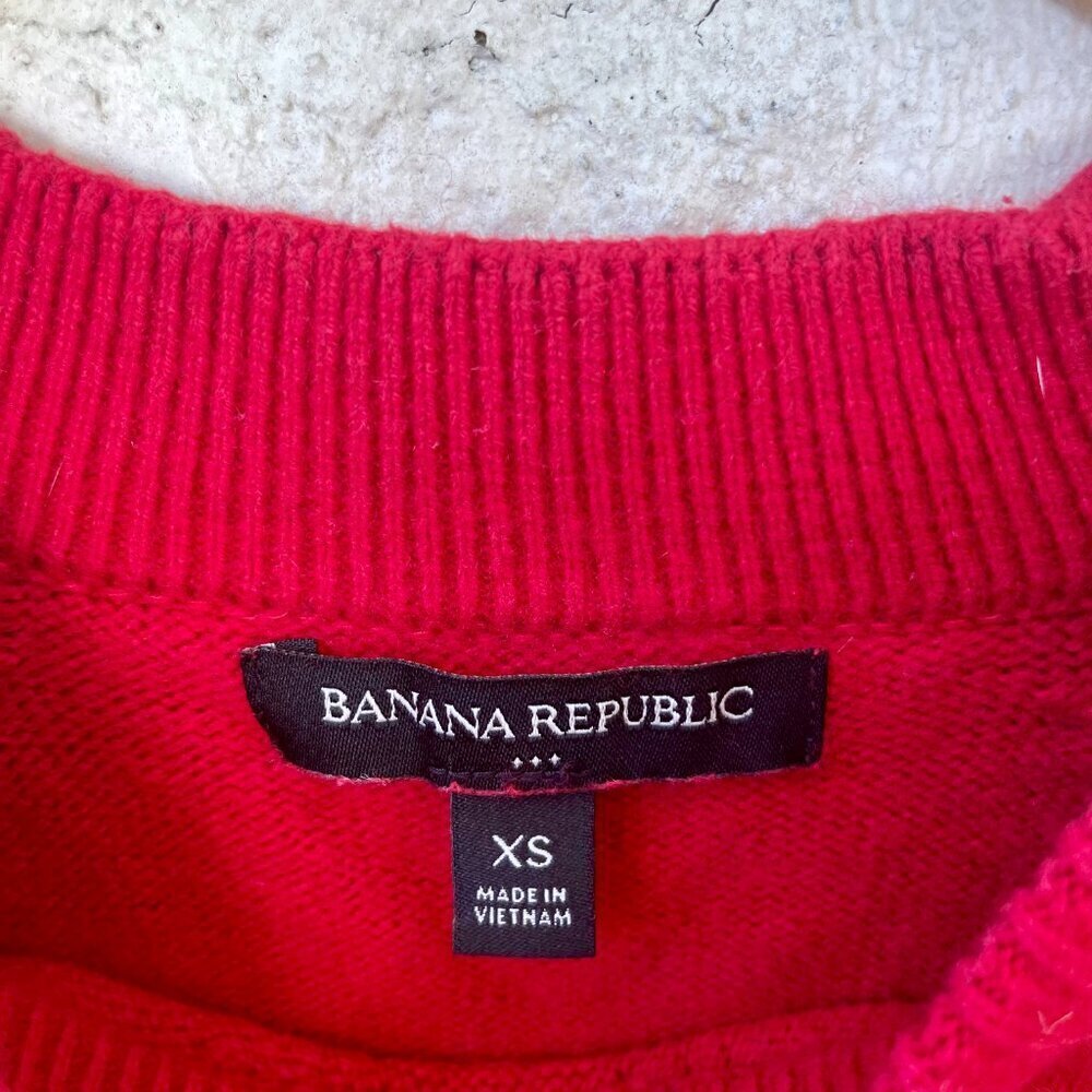 Banana Republic Red Pullover Style Cotton Wool Sweater XS - Picture 2 of 5
